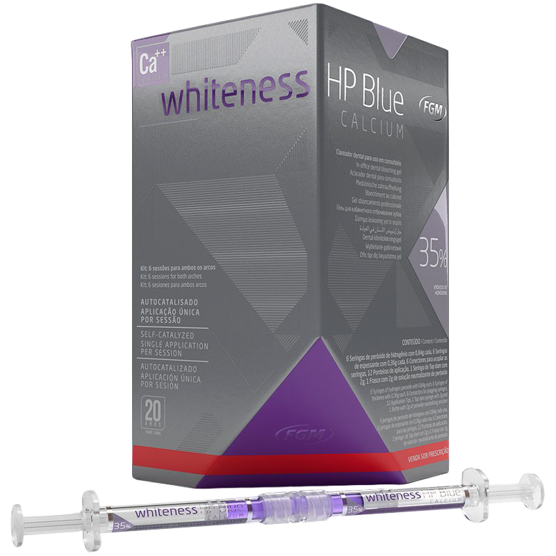 BLANQUEAMIENTO CLINICO WHITENESS HP - BLUE CALCIUM - 35% -  6-PACIENTES