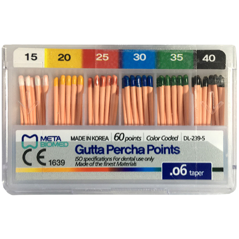PUNTAS DE GUTAPERCHA META  TAPER 0.06 NO. 15-40  (60)