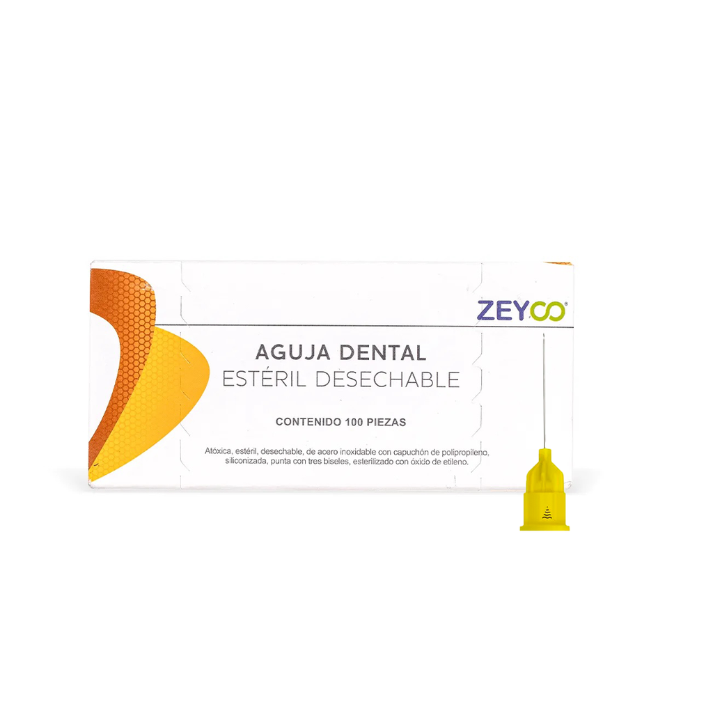 AGUJA DENTAL ZEYCO CALIBRE 27 CORTA CAJA C/100 PZAS. (0.40x21)
