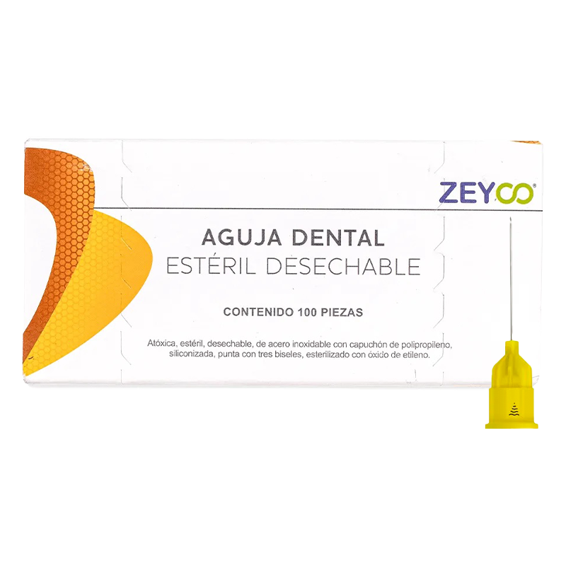 AGUJAS DENTALES ZEYCO CALIBRE 30 CORTA CAJA C/100 PZAS. (0.30x21)
