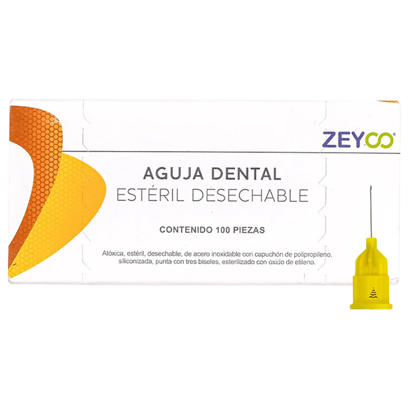 AGUJA DENTAL ZEYCO CALIBRE 30 EXTRA CORTA CAJA C/100 PZAS. (0.30x12)