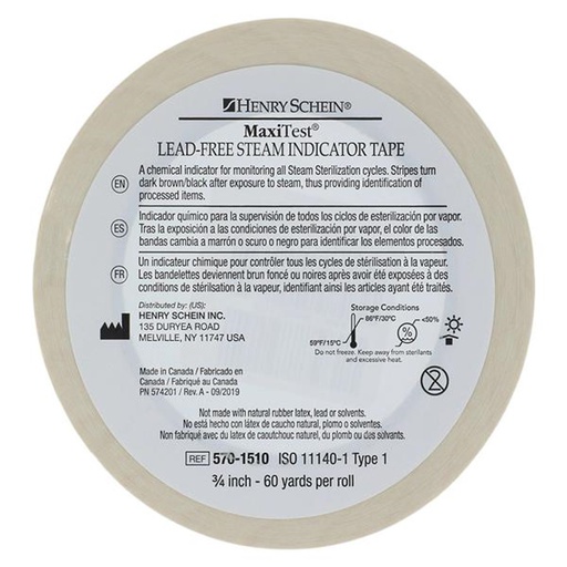 [HS 570-1510] CINTA TESTIGO DE ESTERILIZACION DE 3/4" X 60 YD