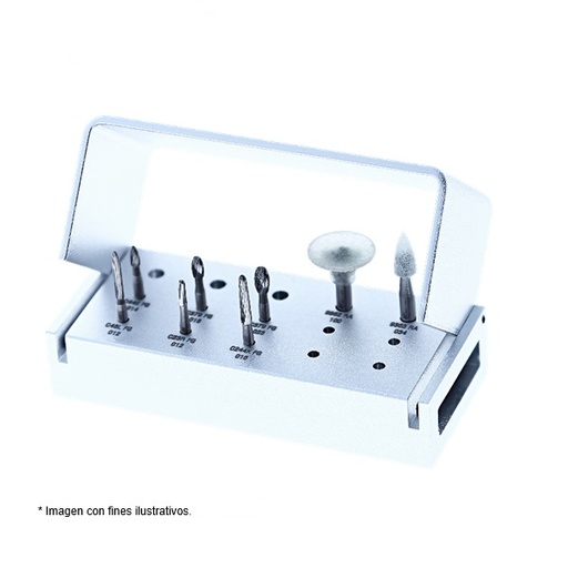 [JT 1389] KIT FRESAS PULIDO POST ORTODONCIA 6 FRESAS + 2 PIEDRAS (8)