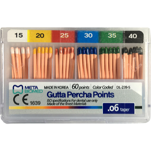 [MB G06-1540] PUNTAS DE GUTAPERCHA META  TAPER 0.06 NO. 15-40  (60)