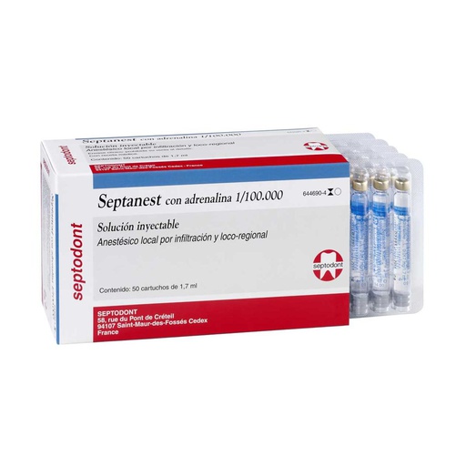 [SE SEPTA] ANESTESIA ARTICAINA 4% 1:100.000 SEPTANEST CAJA