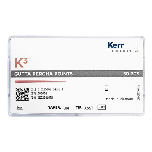 [KR 825-0400] PUNTAS DE GUTAPERCHA K3 0.04 NO. 20-40 (50)